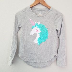 Girls unicorn 2 tone sequence shirt